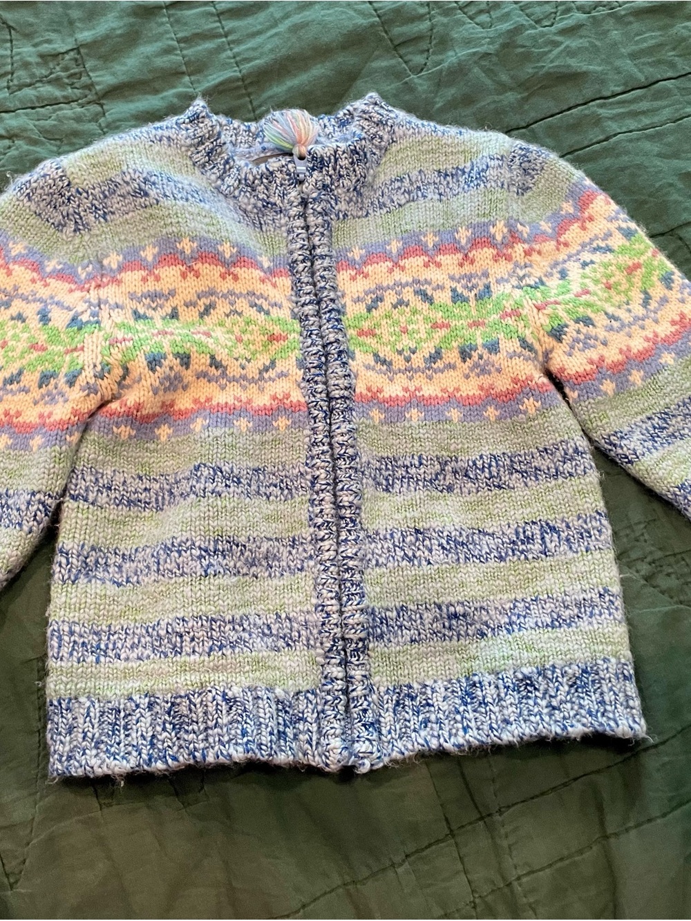 Woolrich Light Blue Multi-Color Knit Cardigan